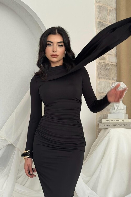 Orleans Shawl Sleeve Detail Dress