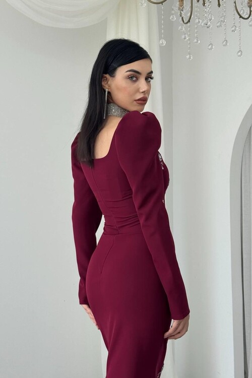 Pera Taş Detaylı Elbise