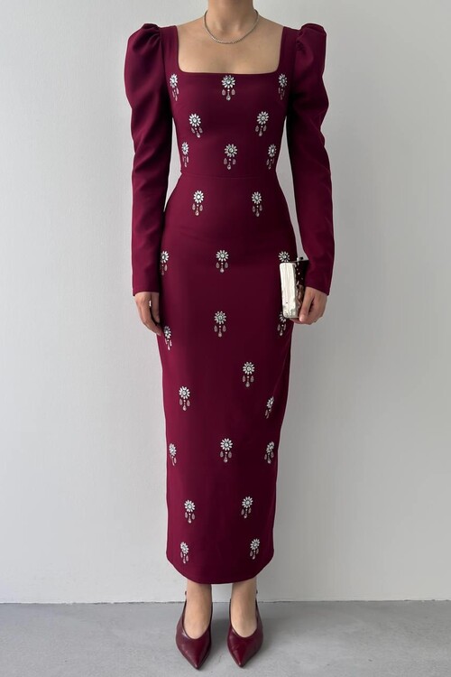 Pera Taş Detaylı Elbise