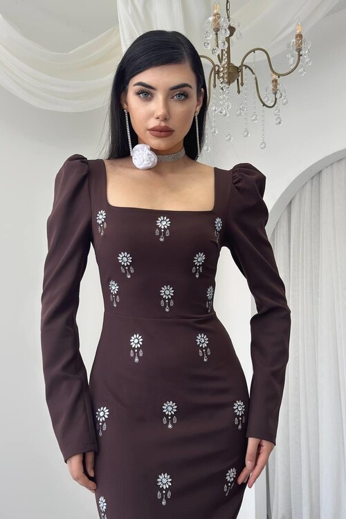 Pera Stone Detailed Dress