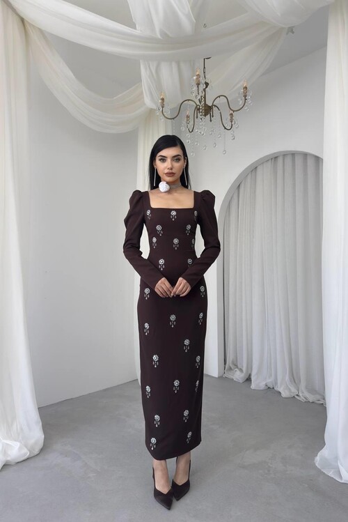 Pera Stone Detailed Dress