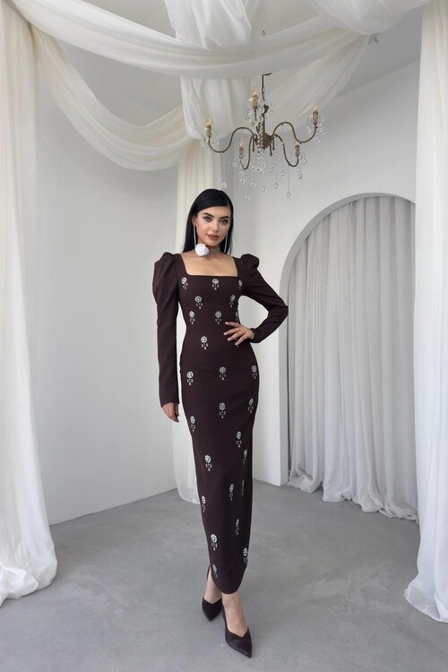 Pera Stone Detailed Dress