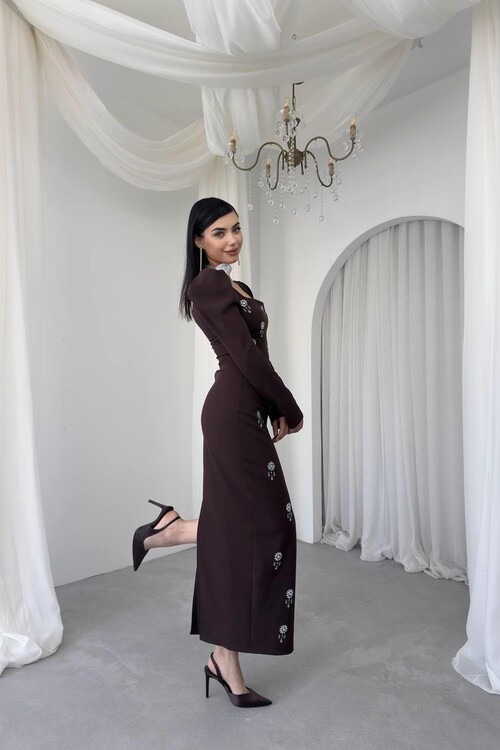 Pera Stone Detailed Dress