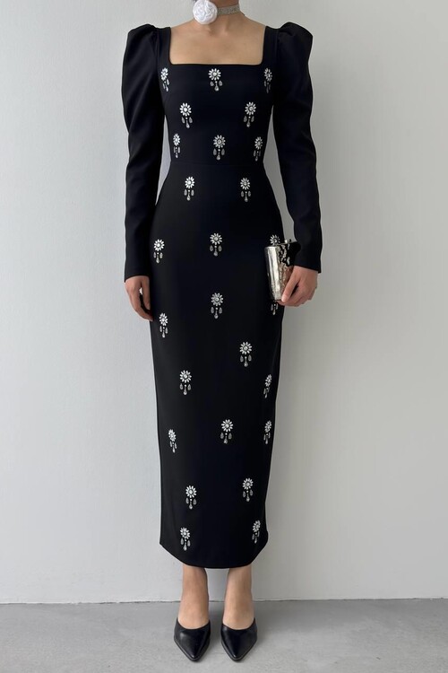 Pera Stone Detailed Dress