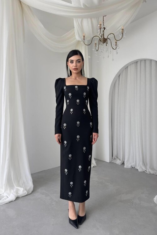 Pera Stone Detailed Dress