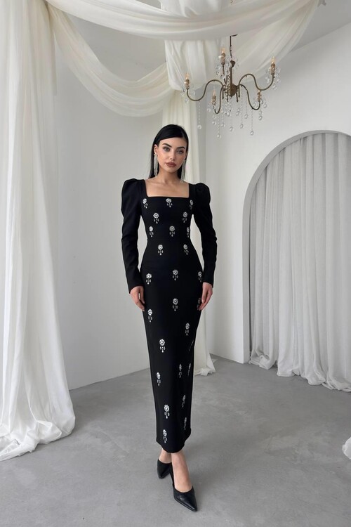 Pera Stone Detailed Dress