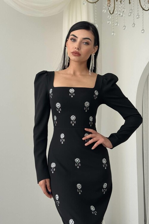 Pera Stone Detailed Dress