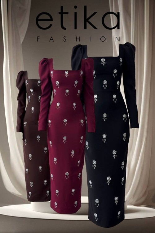 Pera Stone Detailed Dress