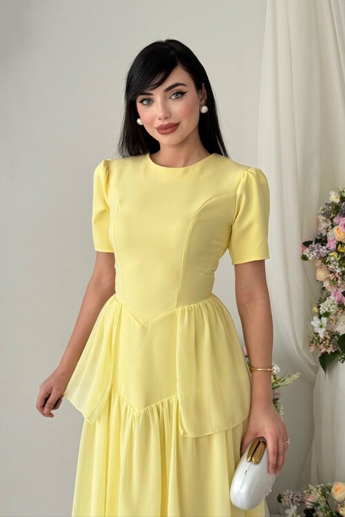 Pola Sırt Korsaj Detaylı Elbise