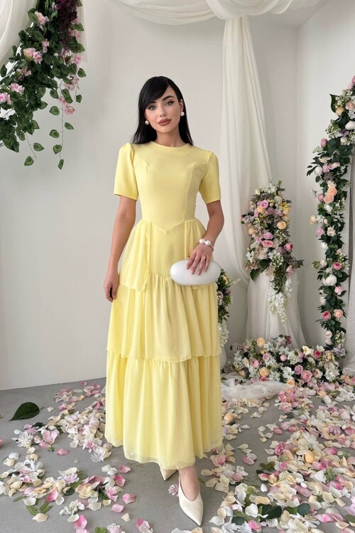 Pola Sırt Korsaj Detaylı Elbise