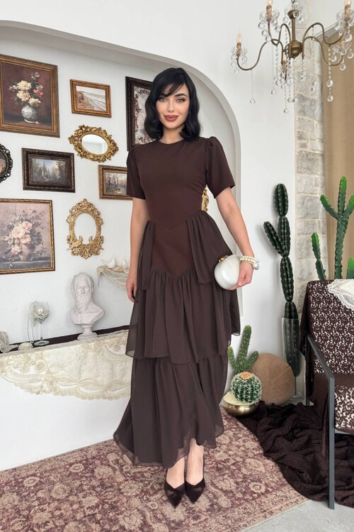 Pola Sırt Korsaj Detaylı Elbise