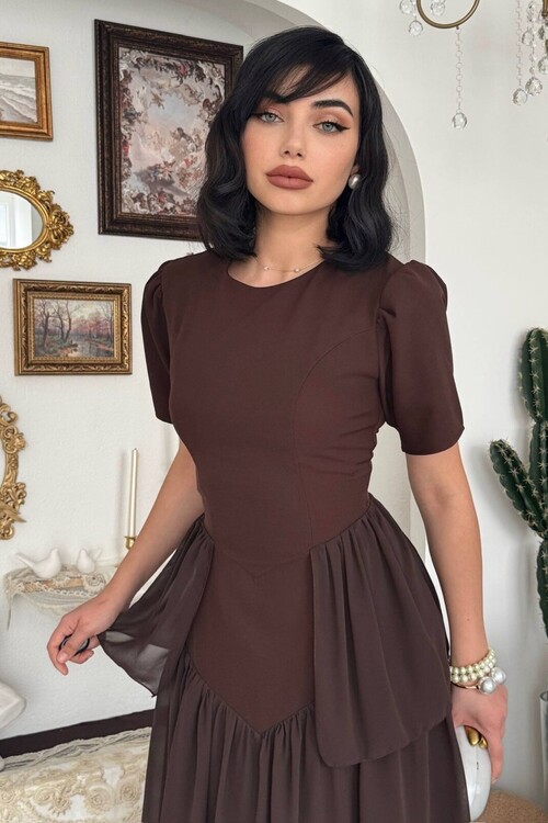 Pola Sırt Korsaj Detaylı Elbise