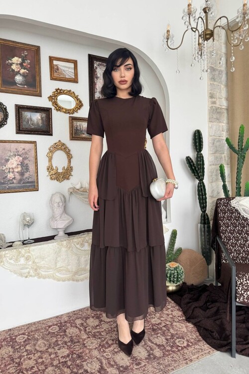 Pola Sırt Korsaj Detaylı Elbise