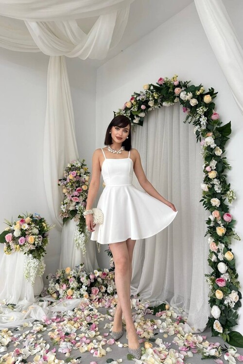 Pole İp Askılı Elbise