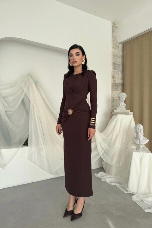 Rıva Broş Detaylı Elbise