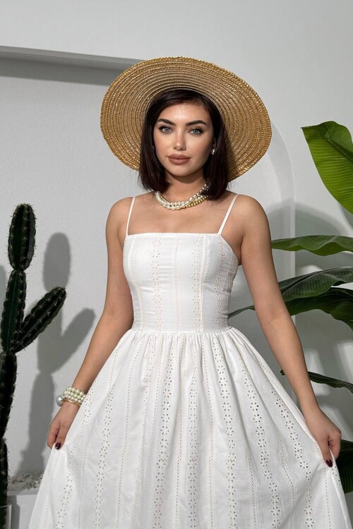 Rona İp Askılı Elbise