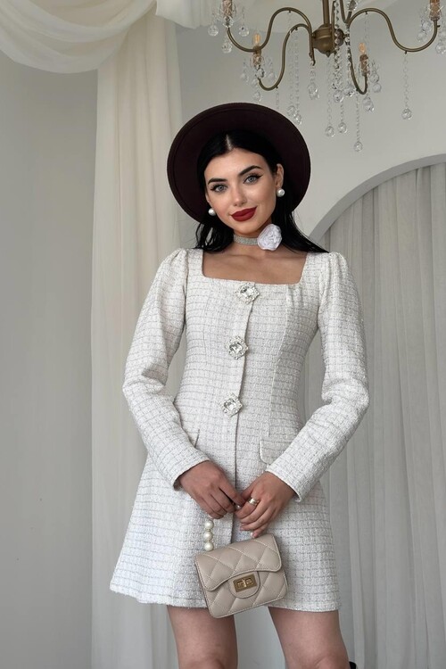 Sassa Düğme Detaylı Elbise