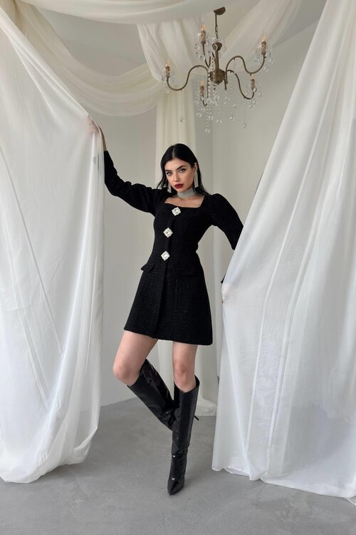 Sassa Button Detailed Dress