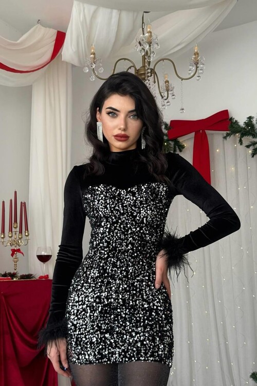 Tepu Feather Detailed Dress