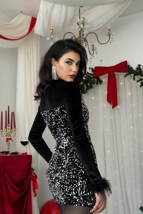 Tepu Feather Detailed Dress