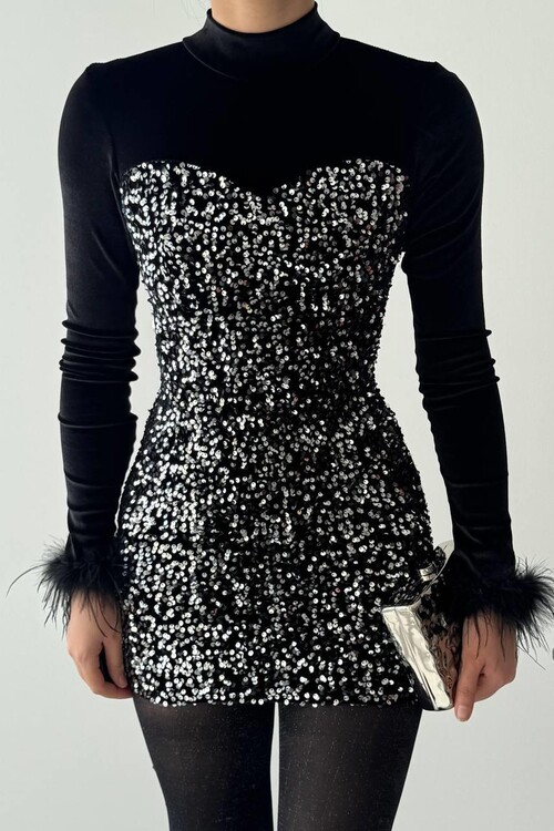 Tepu Feather Detailed Dress