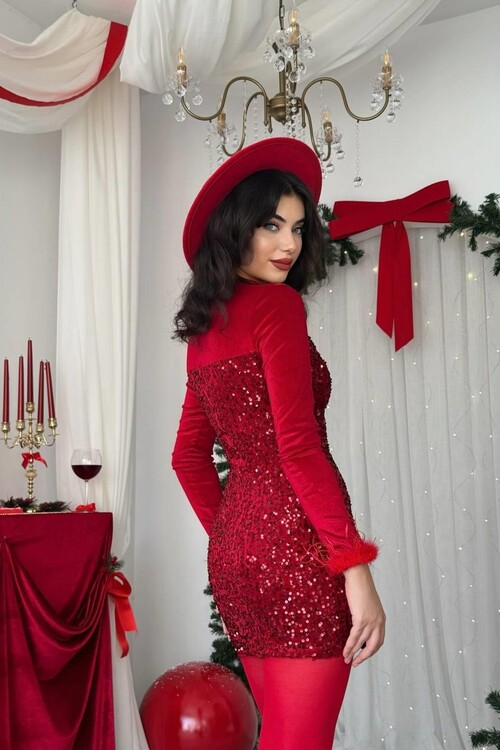 Tepu Feather Detailed Dress