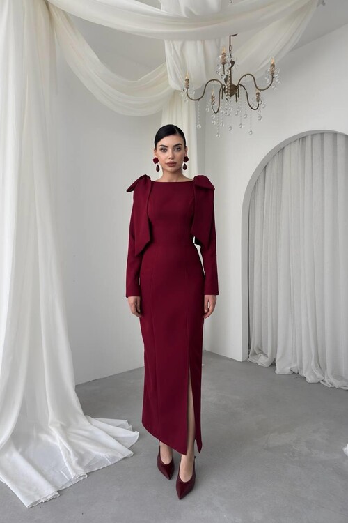 Tıv Bağcık & Düğme Detaylı Elbise