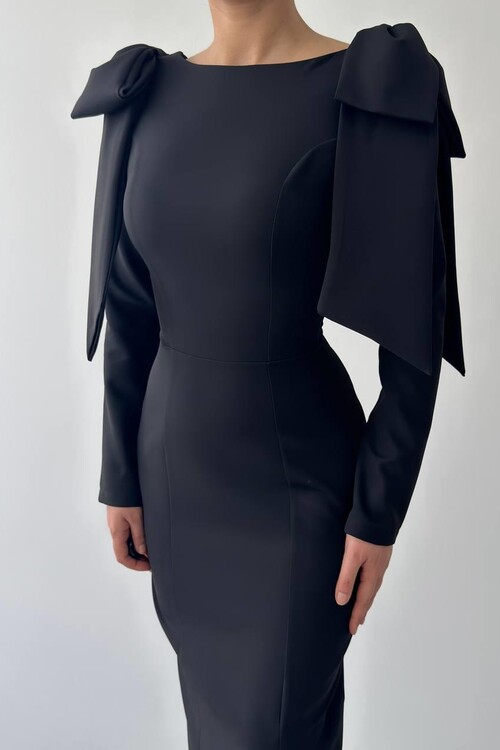 Tıv Bağcık & Düğme Detaylı Elbise