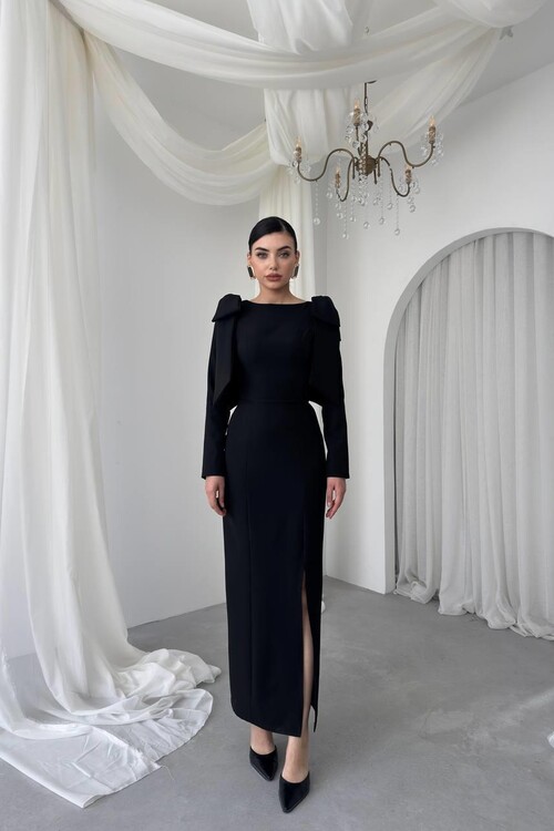 Tıv Bağcık & Düğme Detaylı Elbise