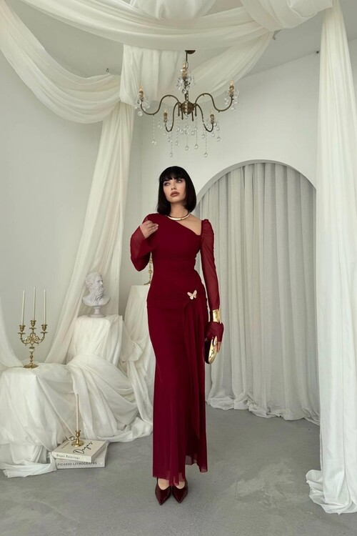 Vesso Broş Detaylı Elbise