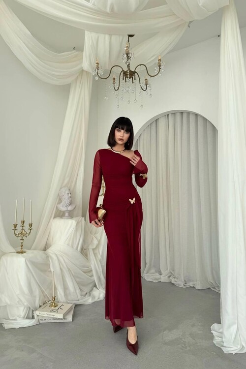 Vesso Broş Detaylı Elbise