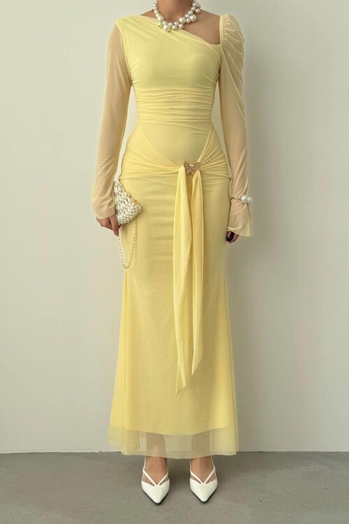 Vesso Broş Detaylı Elbise