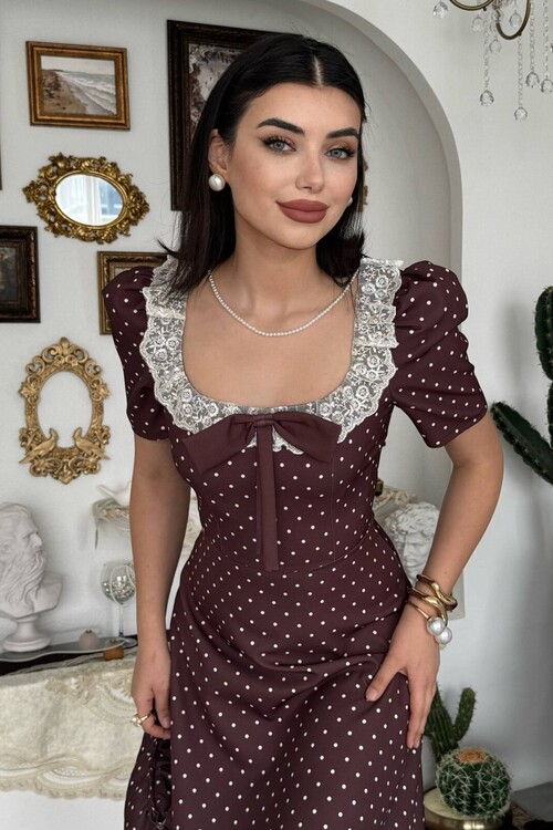 Zean Fiyonk Detaylı Elbise