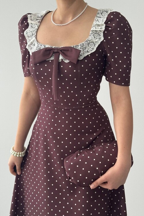 Zean Fiyonk Detaylı Elbise