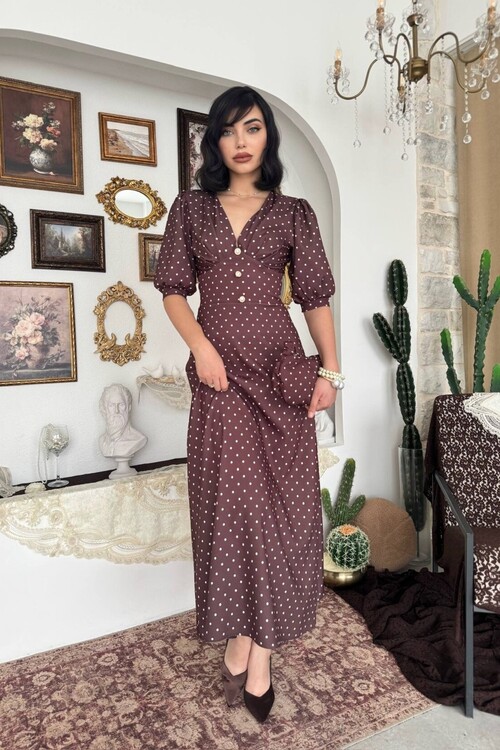 Zoen Düğme Detaylı Elbise