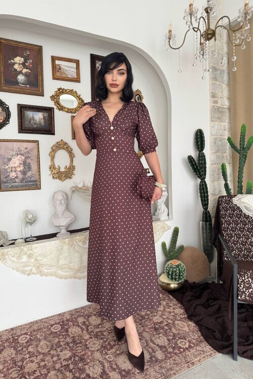 Zoen Düğme Detaylı Elbise