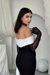 Dokru Çiçek Detaylı Elbise