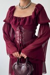 Joy Leather Dress with Corset Detail