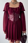 Joy Leather Dress with Corset Detail
