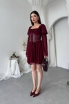 Joy Leather Dress with Corset Detail