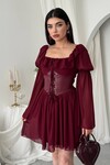 Joy Leather Dress with Corset Detail