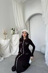 Orla Düğme Detaylı Elbise