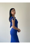 Önü Düğme Detaylı Balık Elbise
