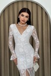 Lively Dantelli Midi Elbise