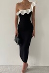 Sophia Volanlı Kalem Midi Elbise