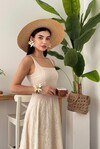 Cuper Çiçek Detaylı Elbise