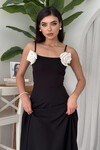 Matilda Gül İp Askılı Elbise