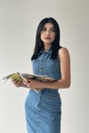Meldia Jean Sıfır Kollu Elbise