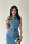 Meldia Jean Sıfır Kollu Elbise