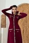 Orla Düğme Detaylı Elbise